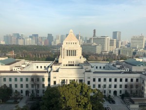 議員会館から見る国会議事堂