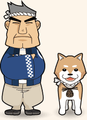 イラスト：クロマツの親分（左）、クロマツ タロウ（右）